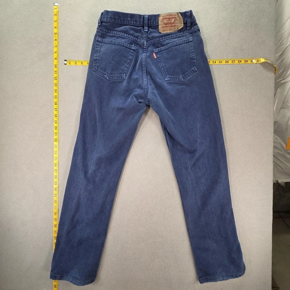 VTG Levis 501 Jeans Mens Navy Blue‎ Med Wash Made USA Button Fly Fits 28x30